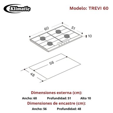 COCINA EMPOTRABLE A GAS TREVI 60 - 3