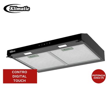 CAMPANA EXTRACTORA KLIMATIC 60CM VENTO BLACK PLUS - 1