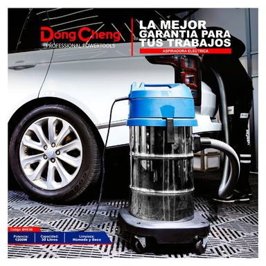 ASPIRADORA INDUSTRIAL DE POLVO Y AGUA CARWASH SOLAQUEO DONGCHENG DVC30 1200W 30 LITROS - 7
