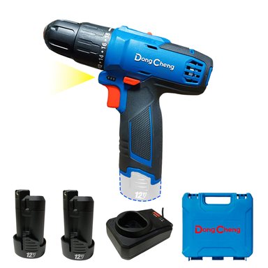 TALADRO DONGCHENG PERCUTOR ATORNILLADOR DCJZ1202IE 150 WATTS 3/8 12V 35NM 2BAT X 2AH