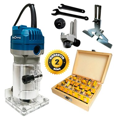 RUTEADORA DONGCHENG DMP04-6-12 550W FRESADORA TUPI MANO 1/4' DMP04-6 + 12 PZAS