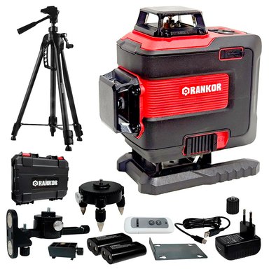 NIVEL LASER RANKOR RLG16001KIT 4D VERDE INDUSTRIAL 16 LINEAS + TRIPODE