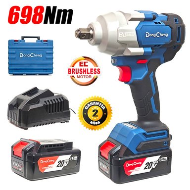 LLAVE IMPACTO DONGCHENG DCPB698FK 20V INDUSTRIAL INALAMBRICA 1/2' 698NM 2BAT X 5AH BRUSHLESS