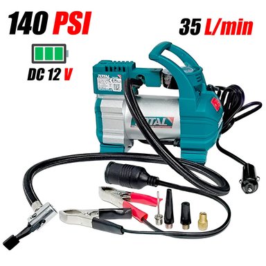MINI COMPRESORA AIRE PORTATIL AUTO INFLADOR LLANTAS VEHICULOS 12V TTAC1406 140PSI 35L/MIN