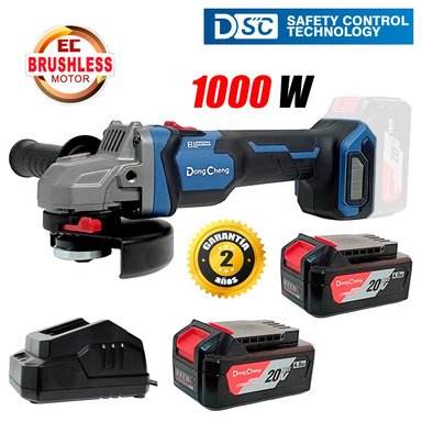 AMOLADORA INALAMBRICA INDUSTRIAL 5' DONGCHENG DCSM04-125EM 20V 2BAT X 4AH BRUSHLESS
