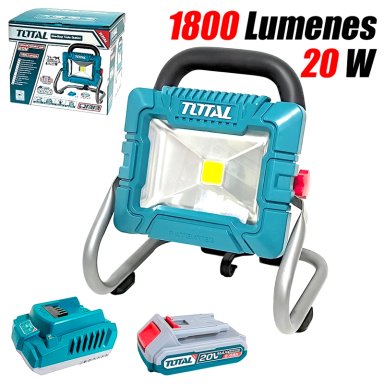 LAMPARA REFLECTOR LED TOTAL TWLI20258 20V 20W 1800 LUMENES 1BAT X 2AH
