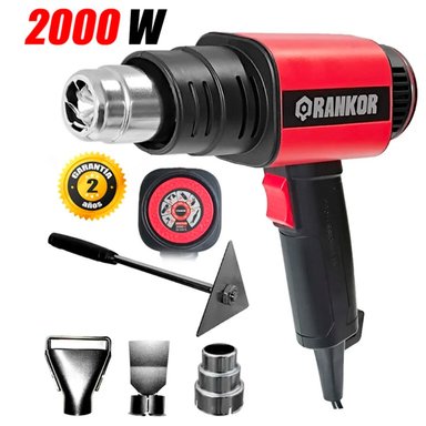 PISTOLA DE CALOR AIRE CALIENTE PROFESIONAL RANKOR RHG200002 50-650°C DOBLA TUBOS
