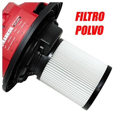 ASPIRADORA SOPLADORA INDUSTRIAL DE POLVO Y AGUA RANKOR RVC150001 1500W 30 LITROS - 8