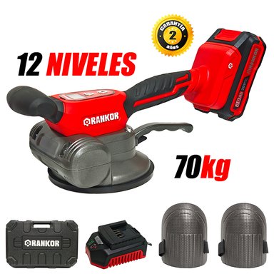 VENTOSA VIBRADORA INALAMBRICA PARA CERAMICO INDUSTRIAL RANKOR RLTV2001 20V 135MM 70KG 12 VELOCIDADES 1BAT X 2AH