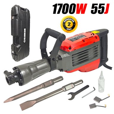 MARTILLO DEMOLEDOR INDUSTRIAL HEXAGONAL 30MM RANKOR RDB170001 1700W 55J 14.7KG