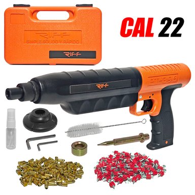 PISTOLA FULMINANTE SILENCIOSA DRYWALL CALIBRE 22 RIFF R-PT396 SEMI-AUTOMATICA + ACCESORIOS