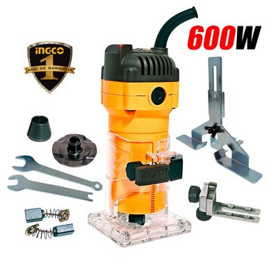 RUTEADORA FRESADORA TUPI DE MANO 6MM, 1/4' INGCO PLM6001 600W 34500RPM