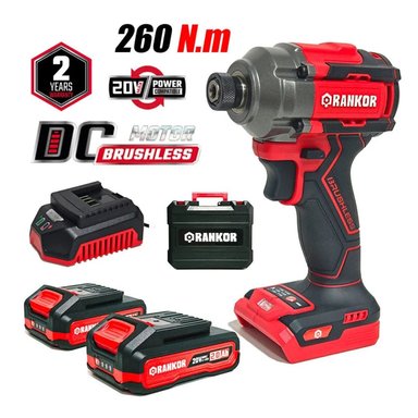ATORNILLADOR DE IMPACTO INDUSTRIAL 1/4″ RANKOR RLIS20201 20V 260NM 2BAT X 2AH BRUSHLESS