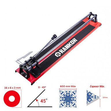 CORTADORA DE CERÁMICAS MAYÓLICA PORCELANATO INDUSTRIAL RANKOR RTC60001 MÁX 600MM