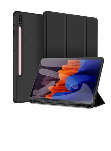 FUNDA PARA TABLET SAMSUNG S7 FE OEM CASE SMART NEGRO + PORTAPENCIL - 1