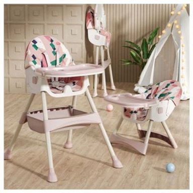 SILLA COMER BABYKISS PLEGABLE ROSADO