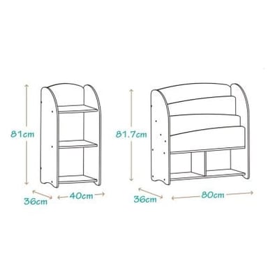 LIBRERO PARA NIÑOS MAS GABINETE DE 3 CAPAS MONTESSORI JADE - 2