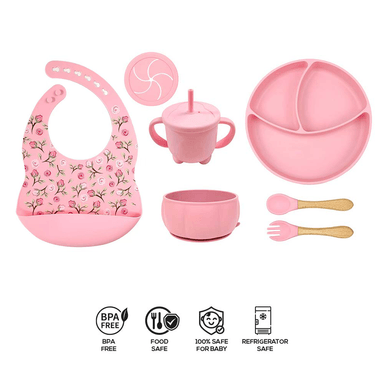 SET DE PLATOS DE SILICONA PARA BEBES FLOWER