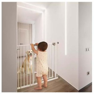 REJA SEGURIDAD BABYKISS BLANCO METAL PARA BEBES Y MASCOTAS 78-86CM DE ANCHO