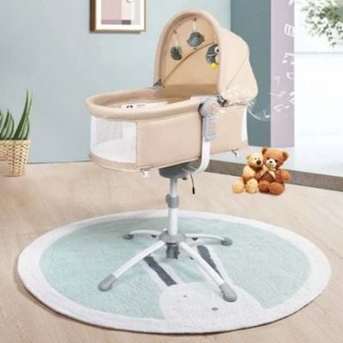 CUNA MECEDORA ELÉCTRICA BABYKISS ALUMINIO BEIGE MULTIFUCIONAL 3 EN 1 MOISES