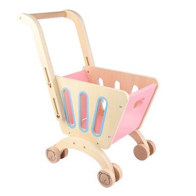 CARRITO DE COMPRAS Y CAMINADOR DE JUEGO PARA BEBES ROSA - 2