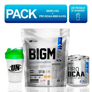 PACK UN BIGM 5KG VAINILLA + BCAA 6000 400GR MANZANA
