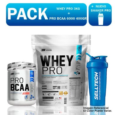 SUPLEMENTO UNIVERSE NUTRITION UN5217 PACK UN WHEY PRO 3 KG CHOCOLATE + BCAA 6000 400 GR NARANJA + SHAKER PRO CHOCOLATE