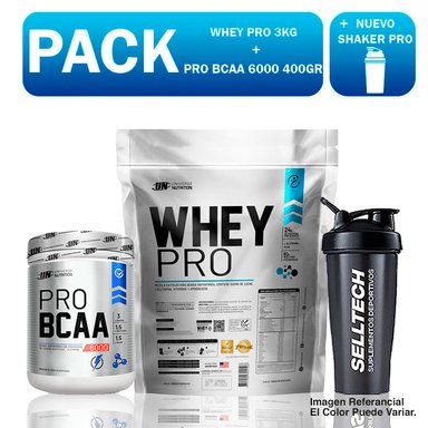 SUPLEMENTO UNIVERSE NUTRITION UN5218 PACK UN WHEY PRO 3 KG VAINILLA + BCAA 6000 400 GR NARANJA + SHAKER PRO VAINILLA