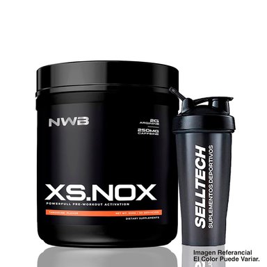 SUPLEMENTO NWB POLVO PRE ENTRENO XS. NOX 500GR MARACUYA + SHAKER