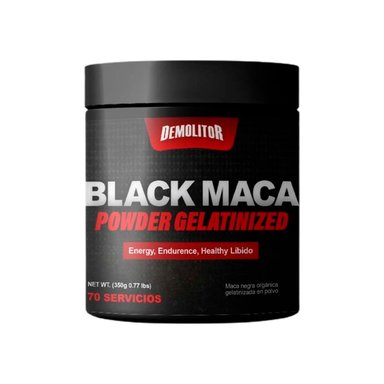 SUPLEMENTO DEMOLITOR POLVO MACA NEGRA BLACK MACA GELATINIZED POWDER 350GR + SHAKER - 2
