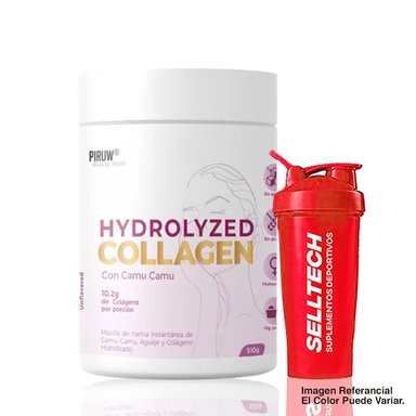COLÁGENO HIDROLIZADO PIRUW POLVO BEAUTY SECRET 510GR + SHAKER