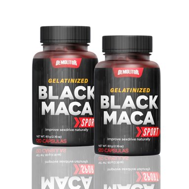 PACK DEMOLITOR CÁPSULAS DURAS MACA NEGRA BLACK MACA GELATINIZED SPORT 120 CAPS X2
