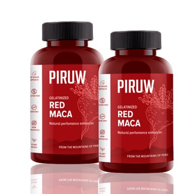 PACK PIRUW CÁPSULAS DURAS MACA ROJA 100 UNIDADES X2