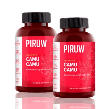 PACK PIRUW CÁPSULAS DURAS VITAMINA C CAMU CAMU 100 UNIDADES X2