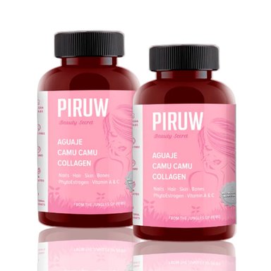 PACK PIRUW CÁPSULAS DURAS VITAMINA BEAUTY SECRET 100 UNIDADES X2