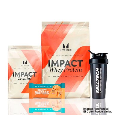 PACK MYPROTEIN IMPACT WHEY PROTEIN 1KG CHOCOLATE+CREATINA 250GR+BARRA+SHAKER