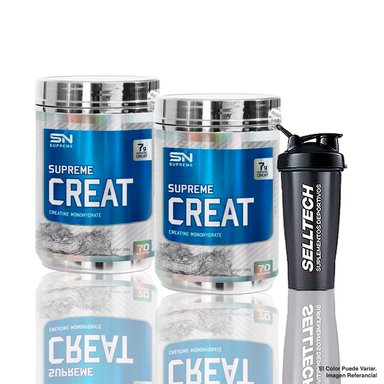 SUPLEMENTO SUPREME NUTRITION SN50014 PACK SUPREME CREAT 500 GR X2 + SHAKER