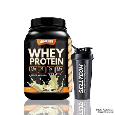 PROTEÍNA DEMOLITOR DEMO0013 WHEY PROTEIN 2.3 LB VAINILLA + SHAKER