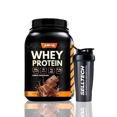 PROTEÍNA DEMOLITOR DEMO0014 WHEY PROTEIN 2.3 LB CHOCOLATE + SHAKER