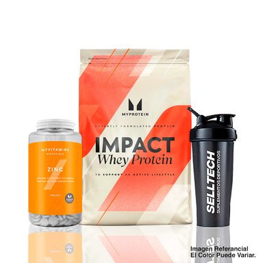 PROTEÍNA MYPROTEIN PACK IMPACT WHEY PROTEIN 1 KG VAINILLA + ZINC 90 TABLETAS + SHAKER