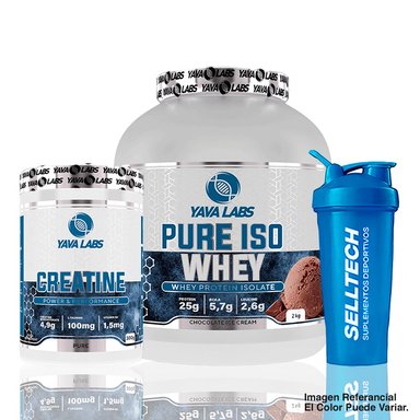 PACK YAVA LABS ISO WHEY 2KG CHOCOLATE+CREATINA 300GR+SHAKER