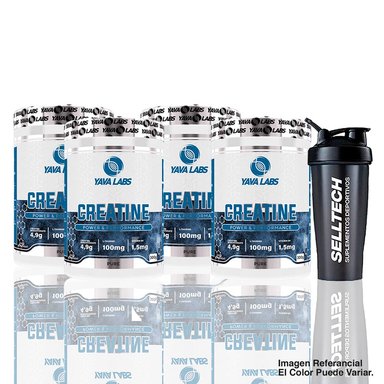 CREATINA YAVA LABS YABA7009 PACK MONOHIDRATADA 300 GR X4 + SHAKER
