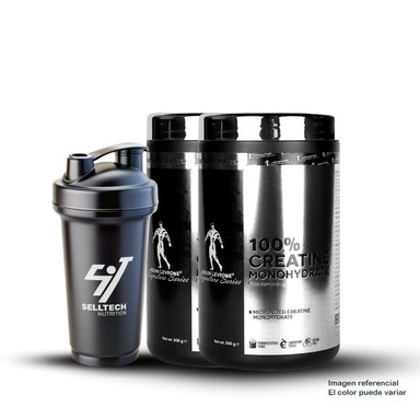 CREATINA MONOHIDRATADA KEVIN LEVRONE 500GR X 2 + SHAKER