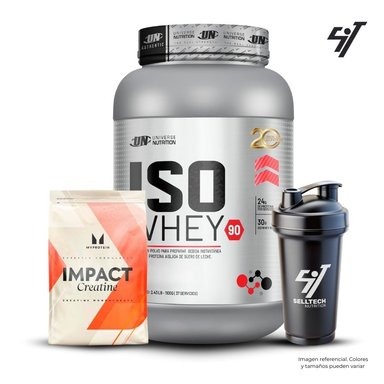 SUPLEMENTO UNIVERSE NUTRITION UN5092 ISO WHEY 90 1.1 KG VAINILLA + CREATINA MYPROTEIN 250 GR + SHAKER - 1