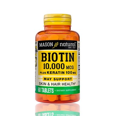 VITAMINAS MASON NATURAL MASON001 BIOTINA MASON 10000 MCG PLUS KERATIN 100MG 60 TABLETAS