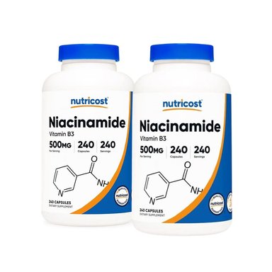 VITAMINA NUTRIC504 NUTRICOST NIACIN 500MG B3 240 CAPSULAS PACK X2