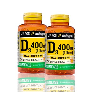 VITAMINA MASON5021 D3 400 IU (10 MCG)(100 SOFTG) PACK X2