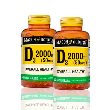 VITAMINA MASON5020 D3 2000 UI (60 SOFTG) PACK X2