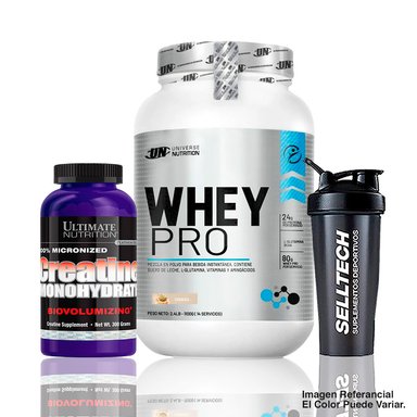 WHEY PRO 1.1KG COOKIES AND CREAM + CREATINA ULTIMATE NUTRITION 300GR + SHAKER