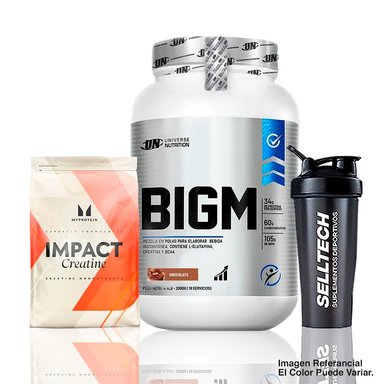 BIGM 2KG CHOCOLATE + CREATINA MYPROTEIN 250GR + SHAKER